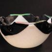 Black and white bowl with dichroic